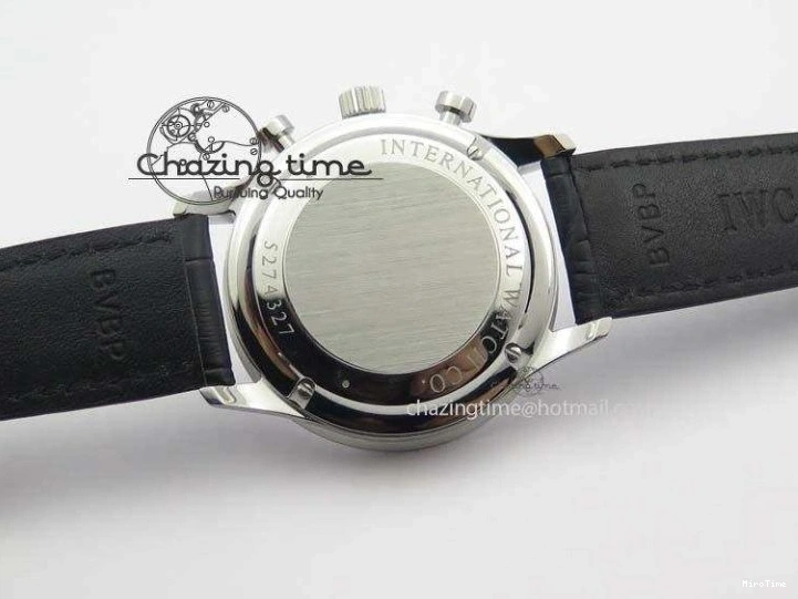 MIROTIME 0512 Modern Portuguese IW371404 ZF V3 1:1 Best Edition SS Black Dial On Black Leather Strap A 7267